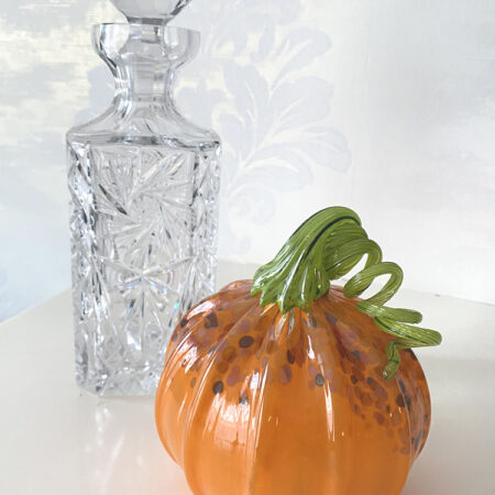 Blown Glass Pumpkin - Traditional Orange