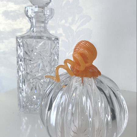 Blown Glass Pumpkin - Crystal Orange