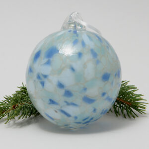 Handblown Glass Christmas Ornament - Frosty Blues
