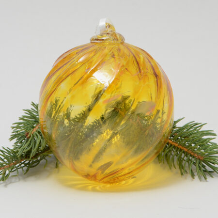 Handblown Glass Christmas Ornament - Golden Twist