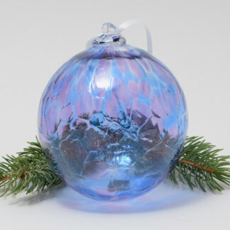 Handblown Glass Christmas Ornament - Amethyst Sapphire