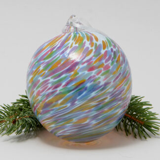 Handblown Glass Christmas Ornament - Prism Swirl