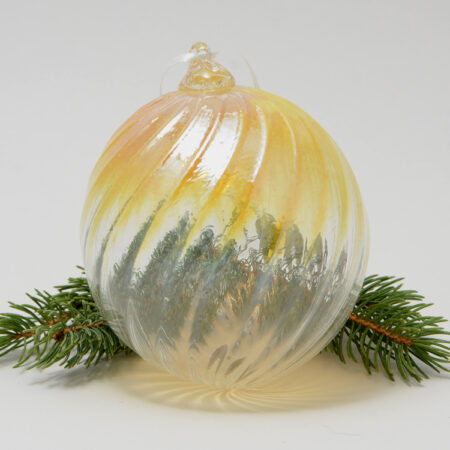 Handblown Glass Christmas Ornament - Iris Gold