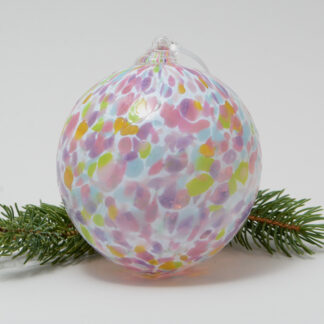 Handblown Glass Christmas Ornament - White Wildberry