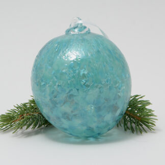 Handblown Glass Christmas Ornament - Transparent Ocean