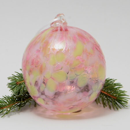 Handblown Glass Christmas Ornament - Spring Pink