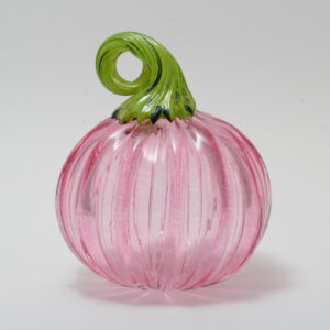 Hand Blown Glass Pumpkin - Ruby Pink