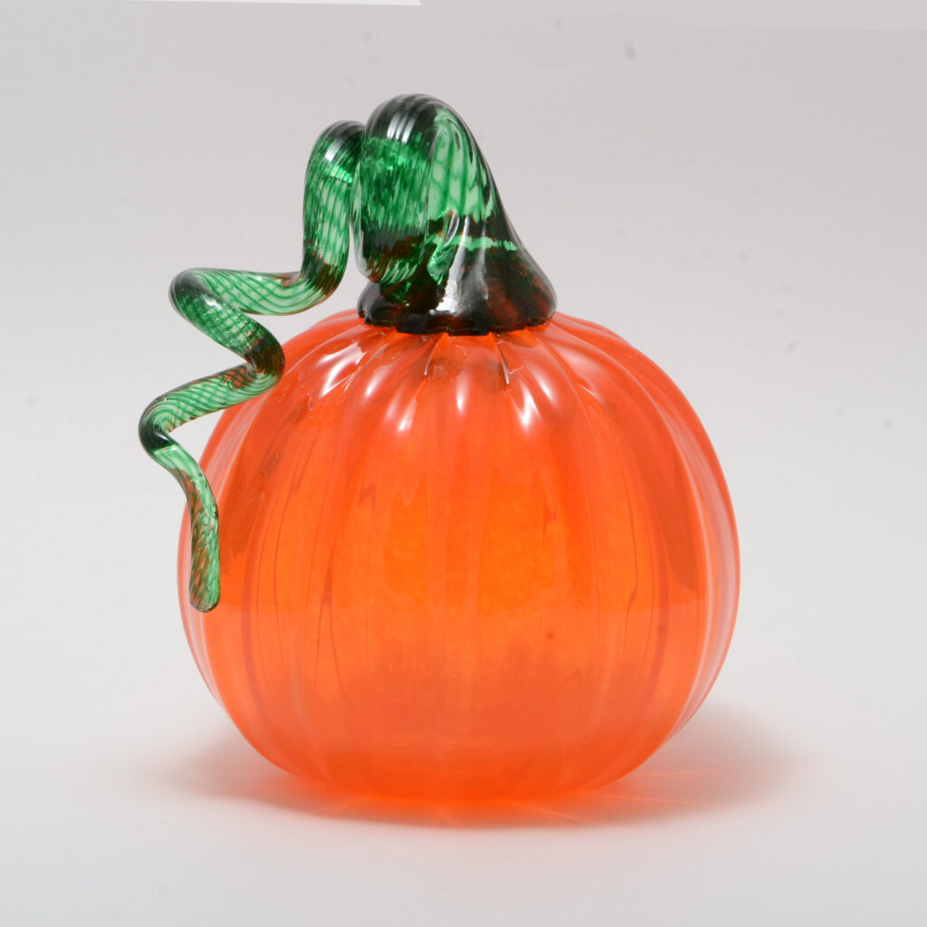 Hand Blown Glass Pumpkin - Transparent Traditional