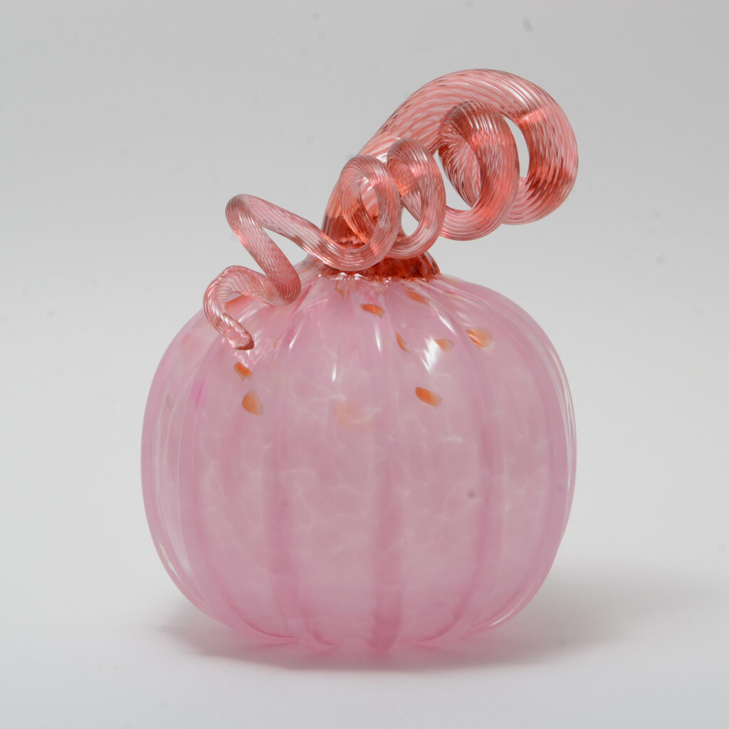 Hand Blown Glass Pumpkin - Crazy Ruby