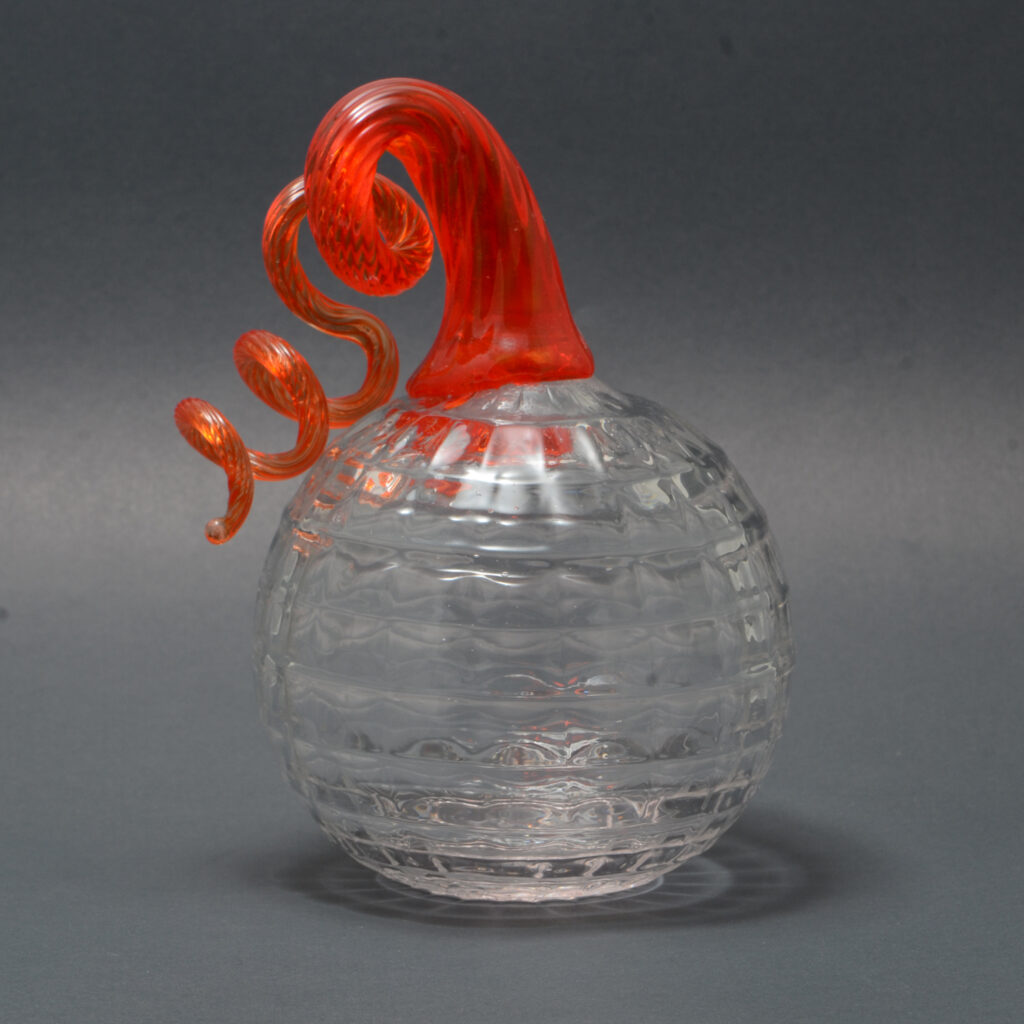 Hand Blown Glass Pumpkin - Clear Grenade