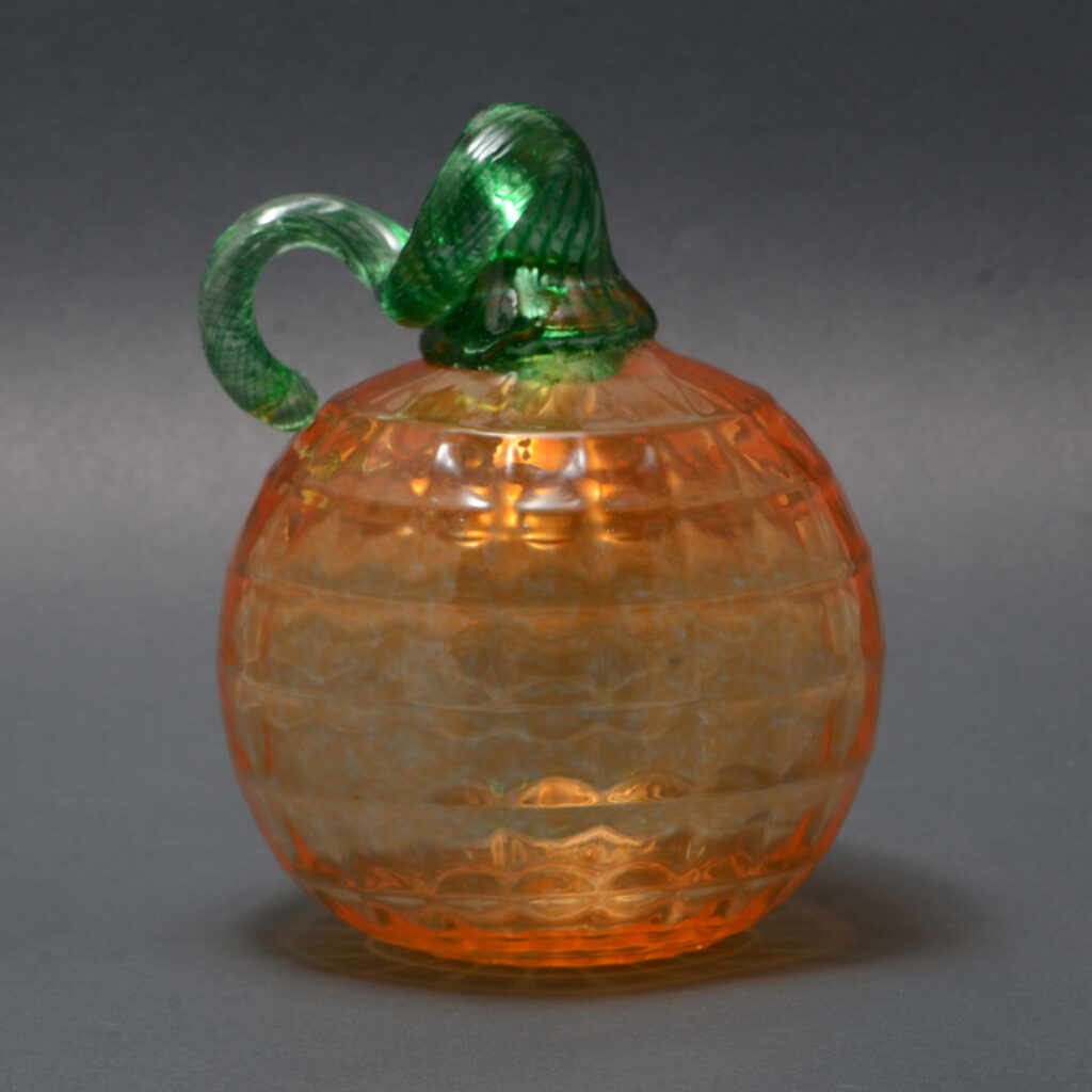 Hand Blown Glass Pumpkin - Orange Grenade