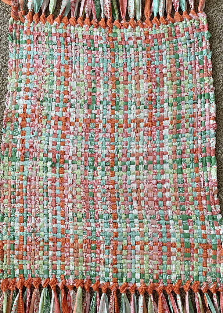 Handwoven Rag Rug - Peas and Carrots