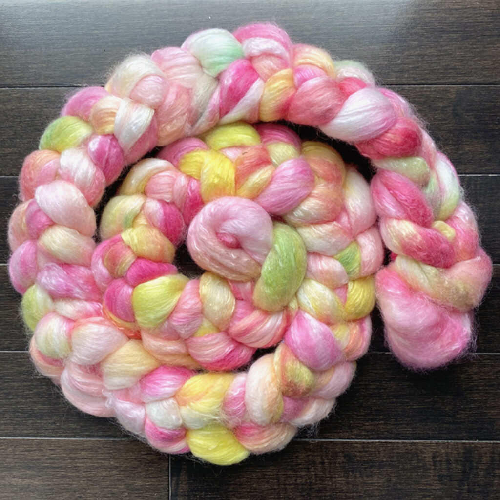 Hand-Dyed Roving - Hibiscus Flower