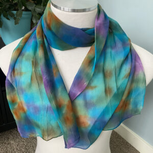 Hand-Dyed Silk Organza Scarf - Fable