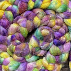 Hand-Dyed Roving - Pansy Petals