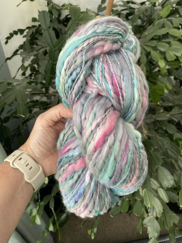 Handspun Art Yarn - Smokey Rose - Image 2