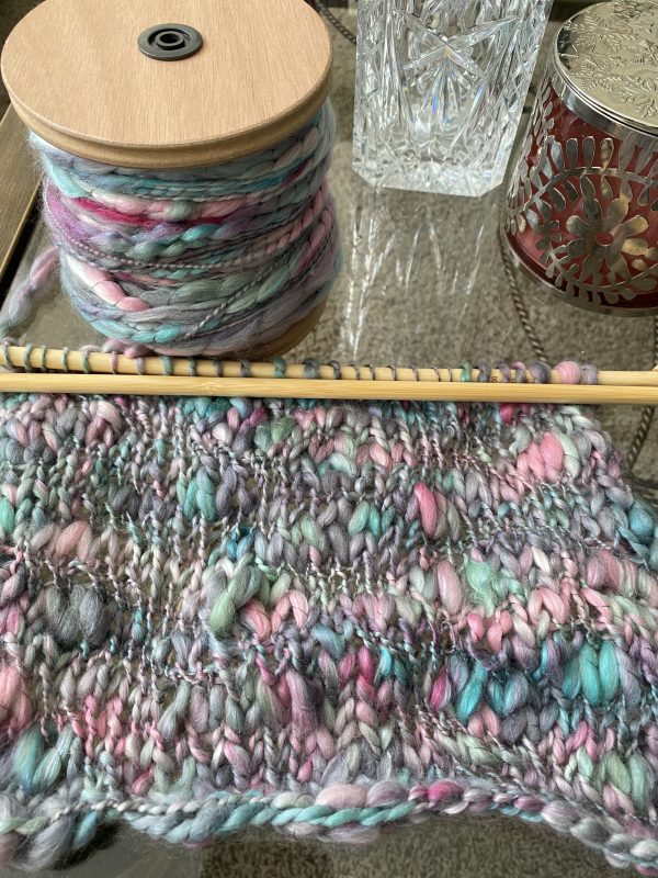 Handspun Art Yarn - Smokey Rose - Image 3