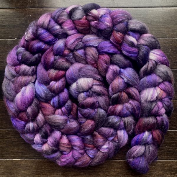 Hand-Dyed Roving - Black Plum - Image 2