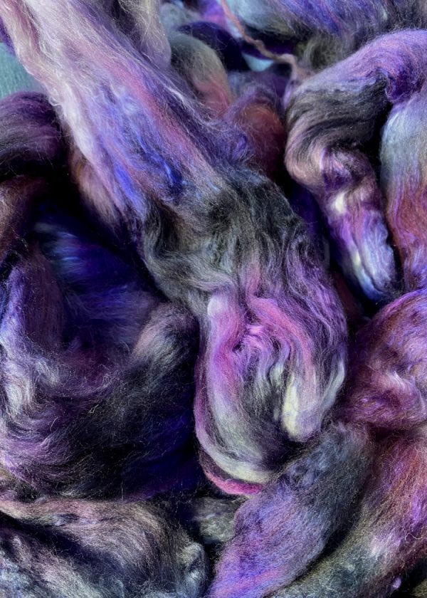 Hand-Dyed Roving - Black Plum - Image 4