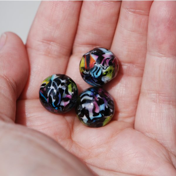 Bead Set: Rainbow Zebra Balls - Image 2