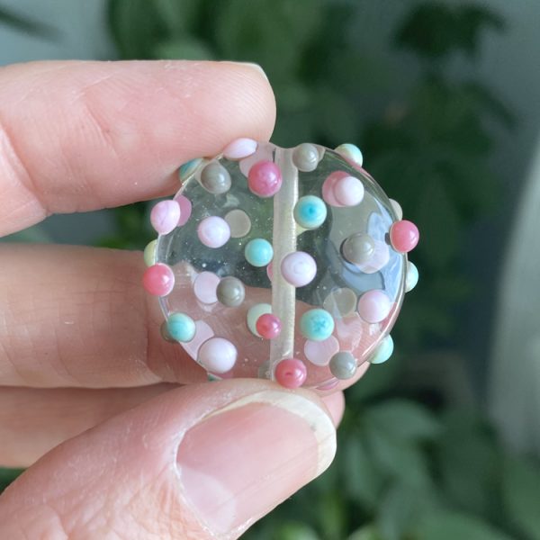 Focal Bead: Smoky Rose Dots - Image 3