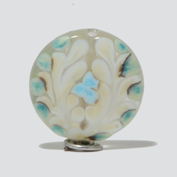 Focal Bead: Frosted Ivory Kelp