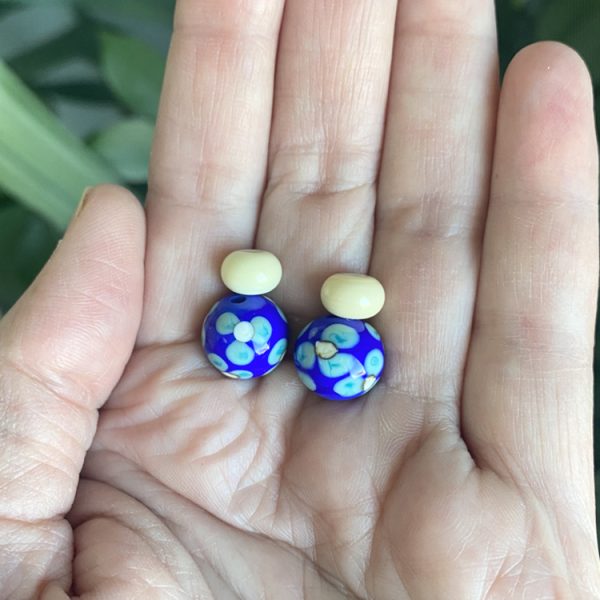 Earring Beads:  Cobalt Mint Dangles - Image 3