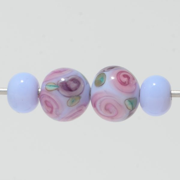 Earring Beads:  Lavender Roses Dangles - Image 3