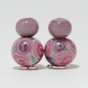 Earring Beads:  Violet Roses Dangles