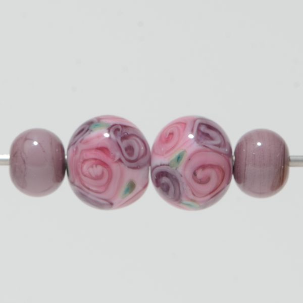 Earring Beads:  Violet Roses Dangles - Image 2