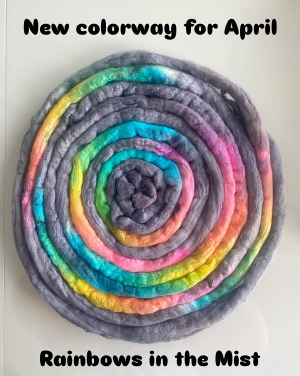 Hand-Dyed Roving - Rainbows in the Mist - Image 2