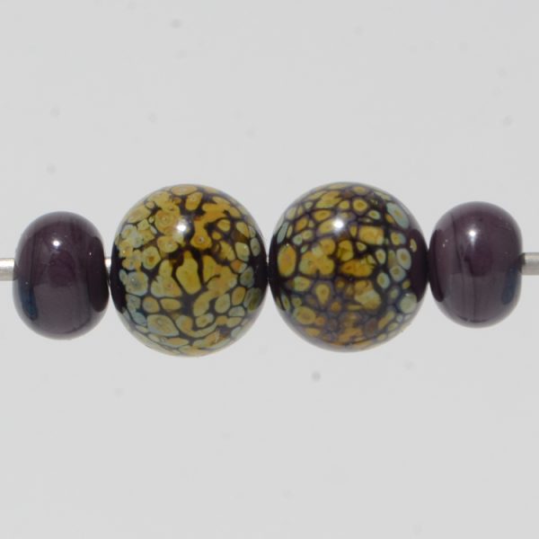 Earring Beads:  Raku Plum Dangles - Image 2