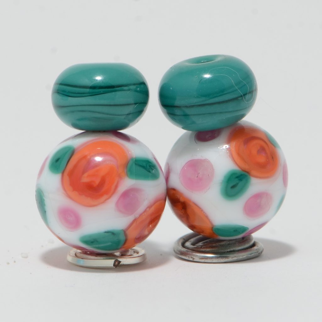 Earring Beads: Citrus Rose Dangles