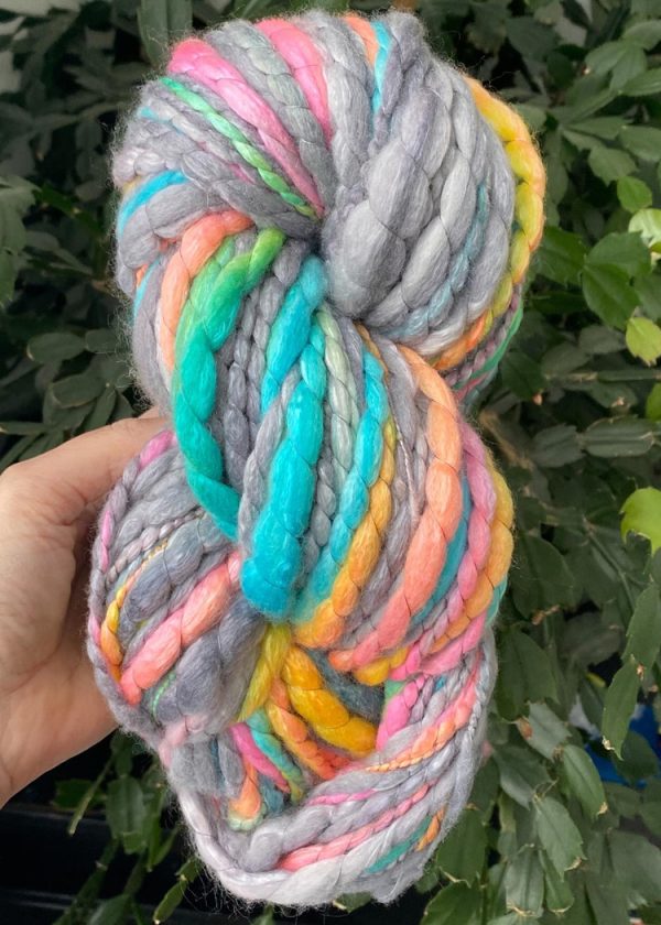 Handspun Art Yarn - Rainbows in the Mist - Image 2