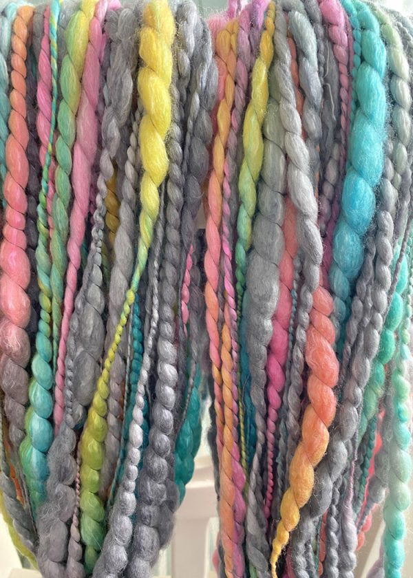 Handspun Art Yarn - Rainbows in the Mist - Image 3