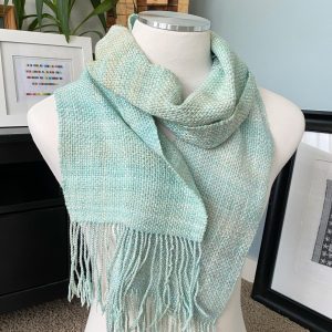 Handwoven Merino Wool Scarf - Lavender Fields