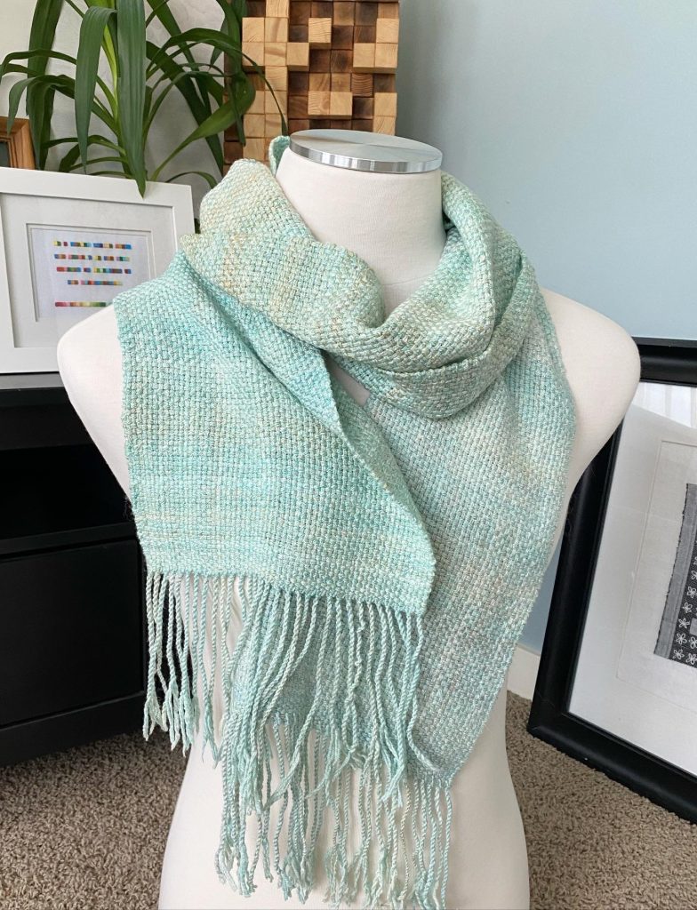 Handwoven Merino Wool Scarf - Lavender Fields