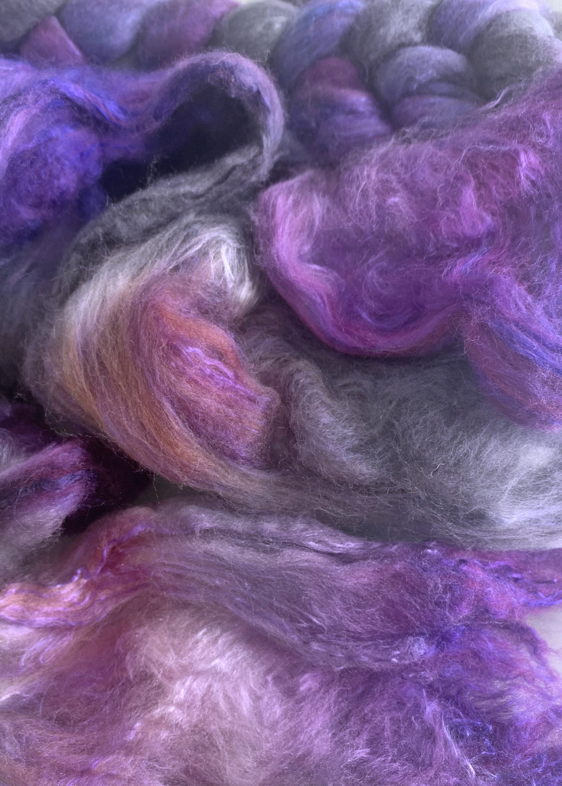 Handwoven Merino Wool Scarf - Black Plum - Image 8