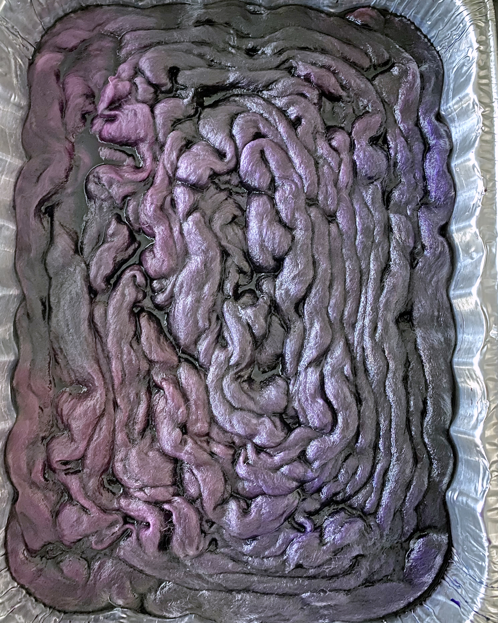 Handwoven Merino Wool Scarf - Black Plum - Image 9