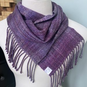 Handwoven Merino Wool Scarf - Black Plum