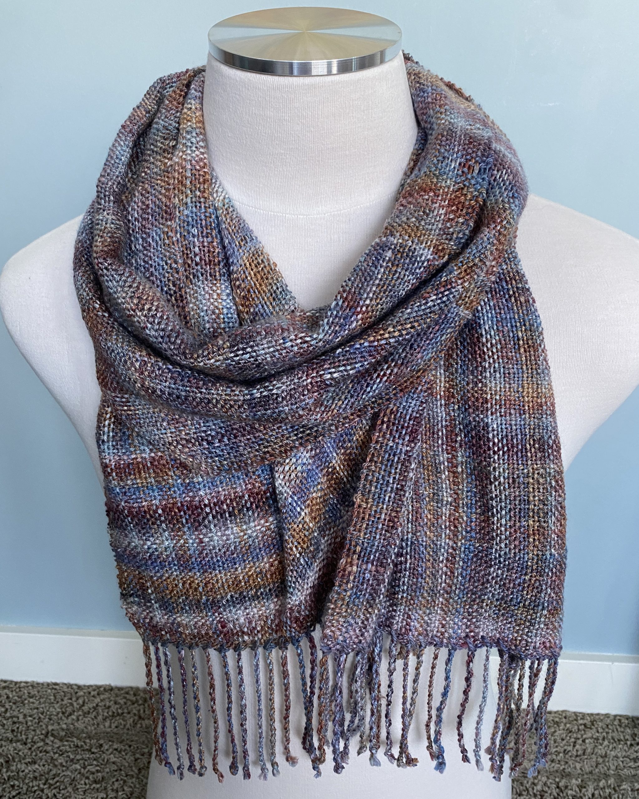 Handwoven Merino Wool Scarf - Subtle Plaid