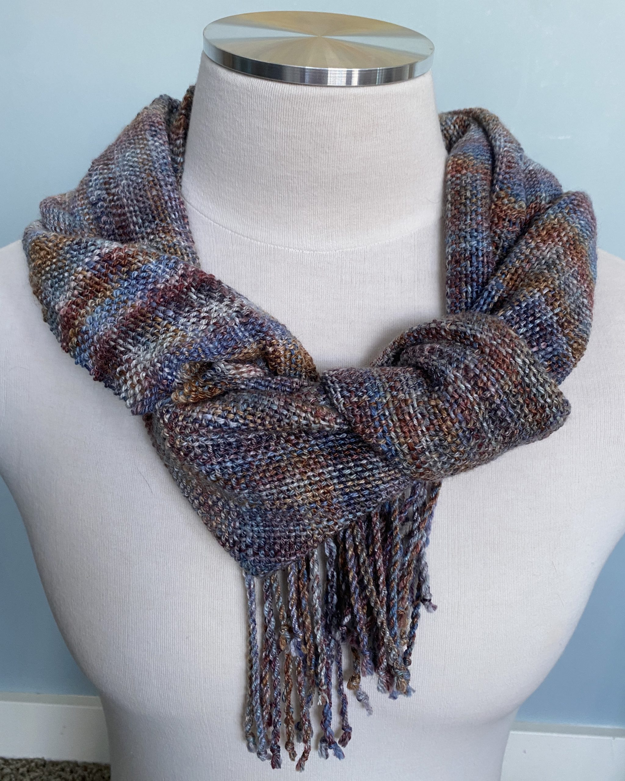 Handwoven Merino Wool Scarf - Subtle Plaid - Image 2