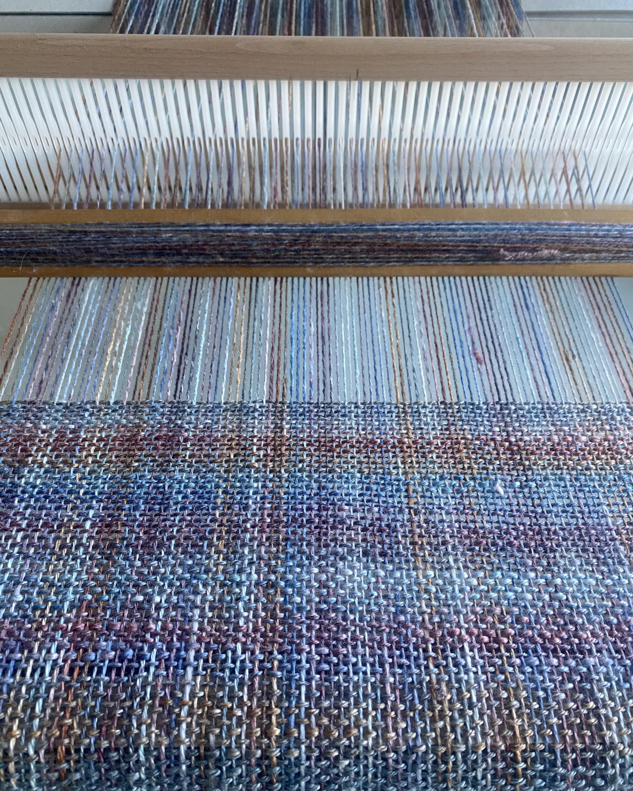 Handwoven Merino Wool Scarf - Subtle Plaid - Image 3