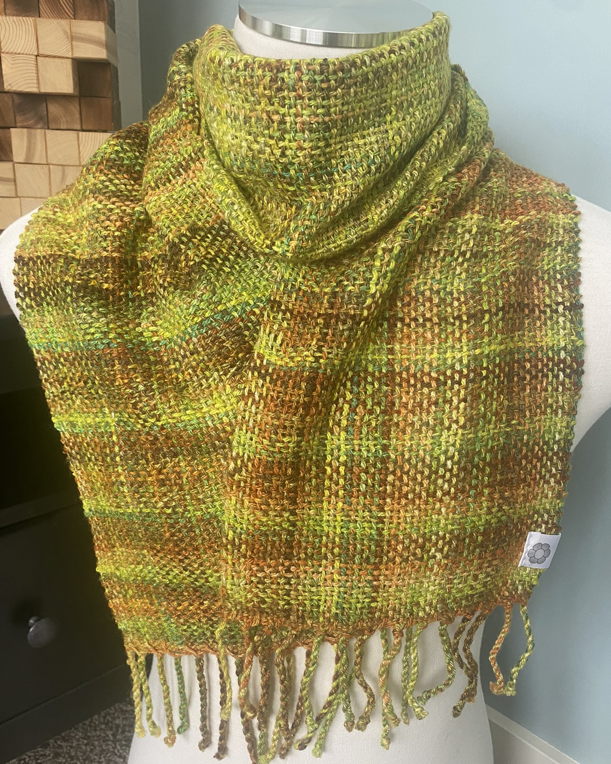 Handwoven Merino Wool Scarf - Sunflora