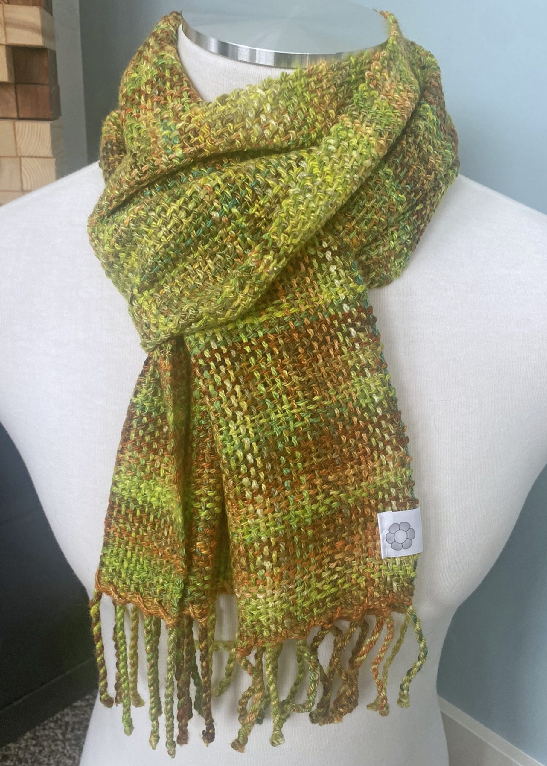 Handwoven Merino Wool Scarf - Sunflora - Image 2