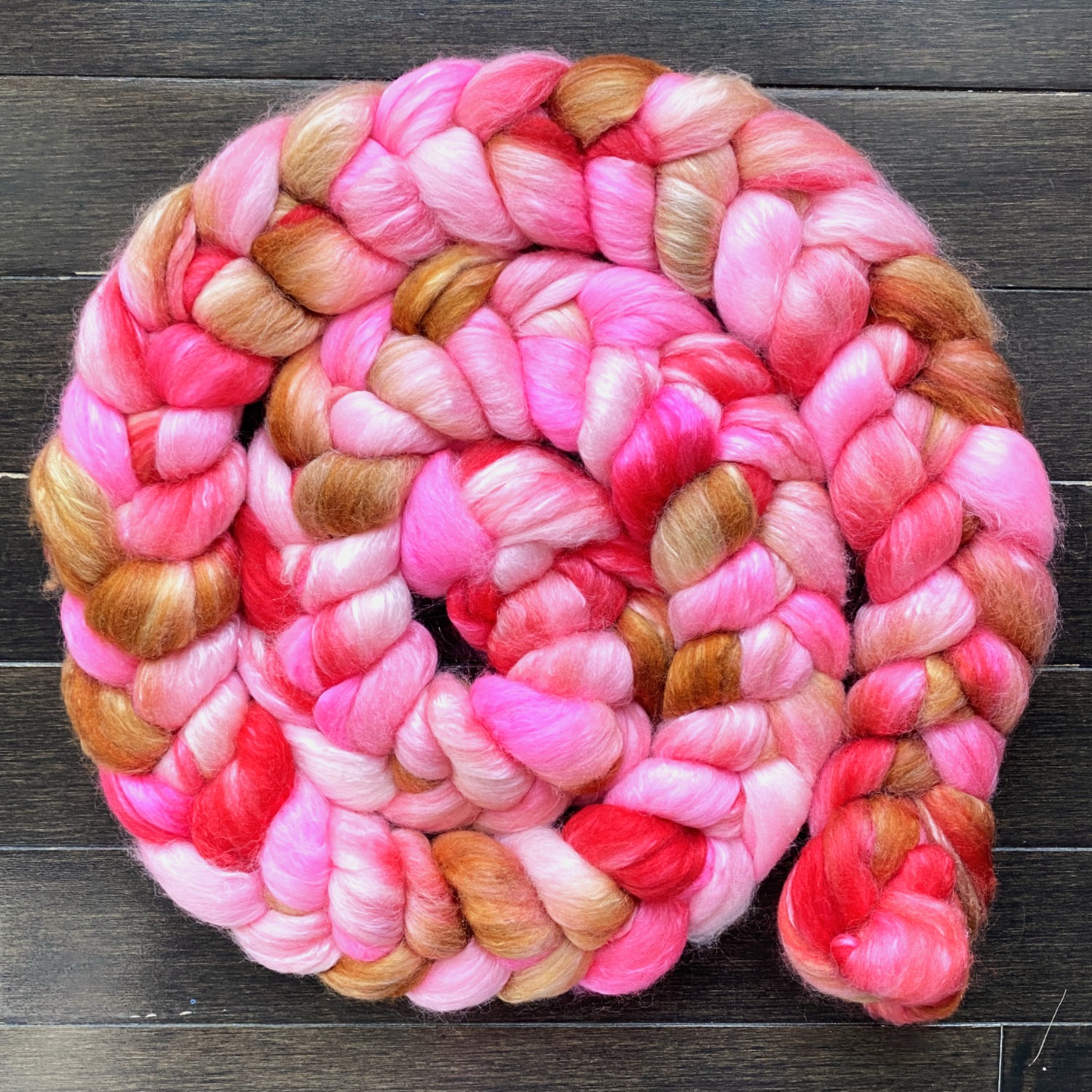 Hand-Dyed Roving - Strawberry Shortcake Cookie - Image 2