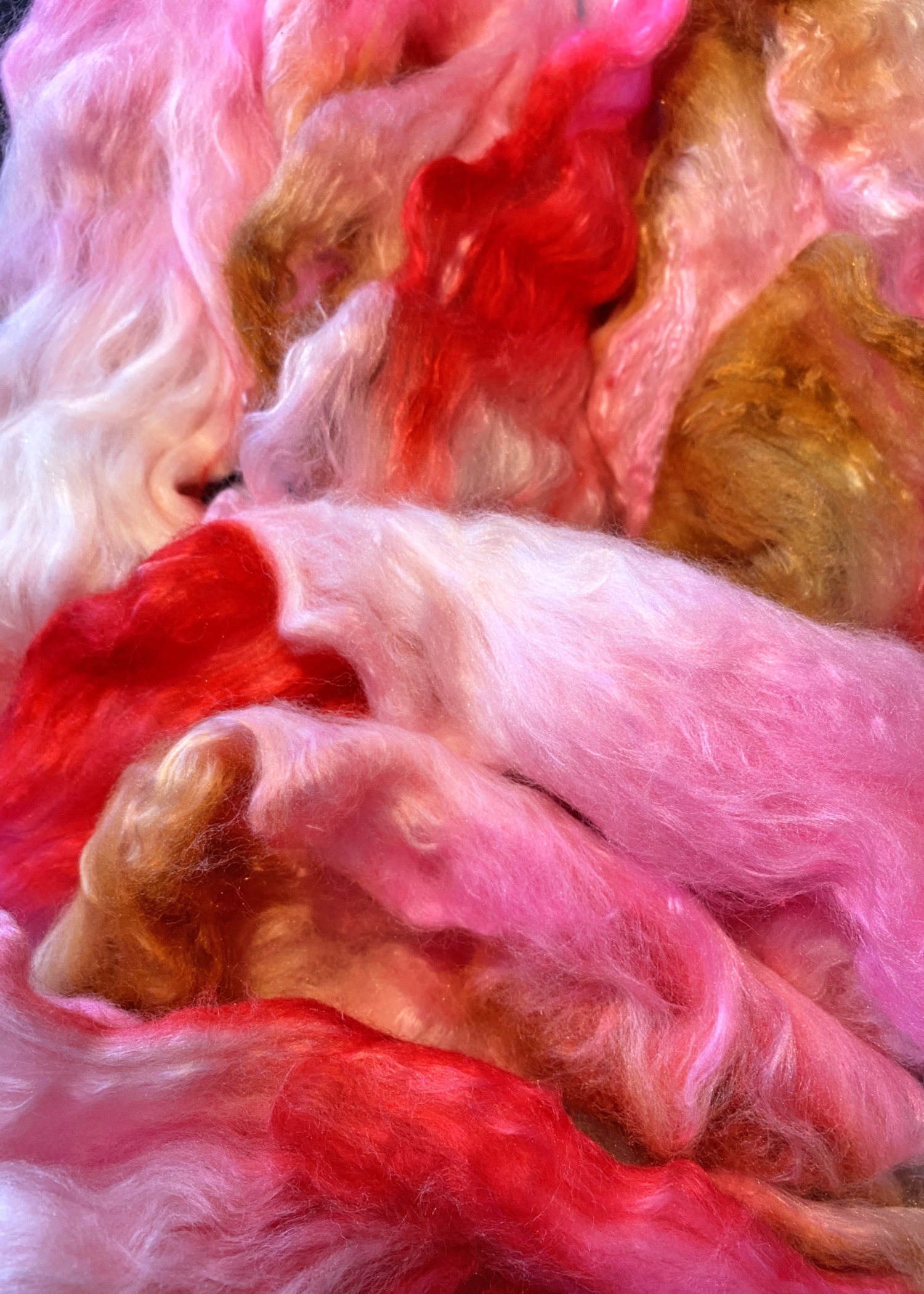 Hand-Dyed Roving - Strawberry Shortcake Cookie - Image 4