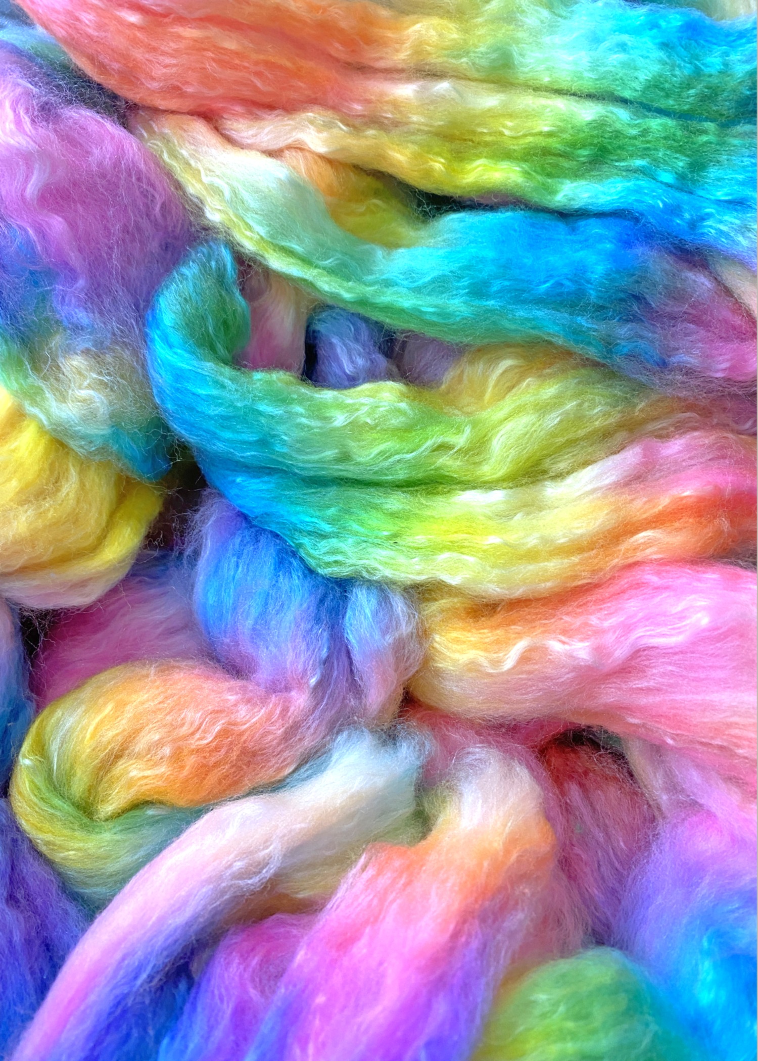 Hand-Dyed Roving - Tropical Rainbow #1 - Image 4