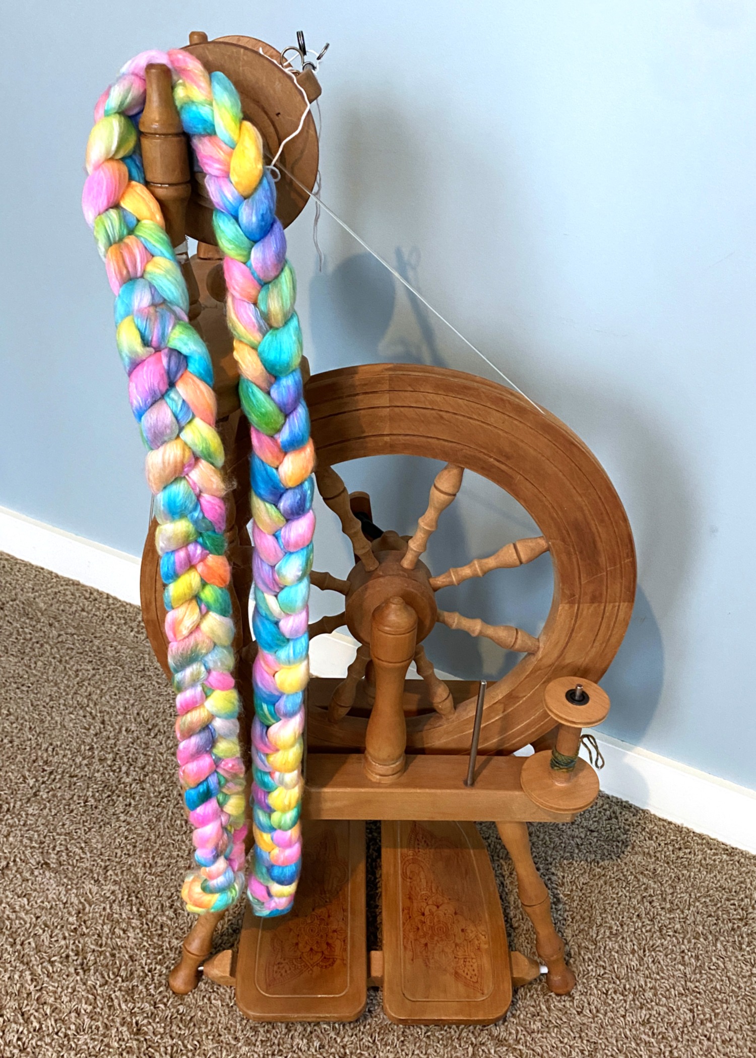 Hand-Dyed Roving - Tropical Rainbow #1 - Image 5