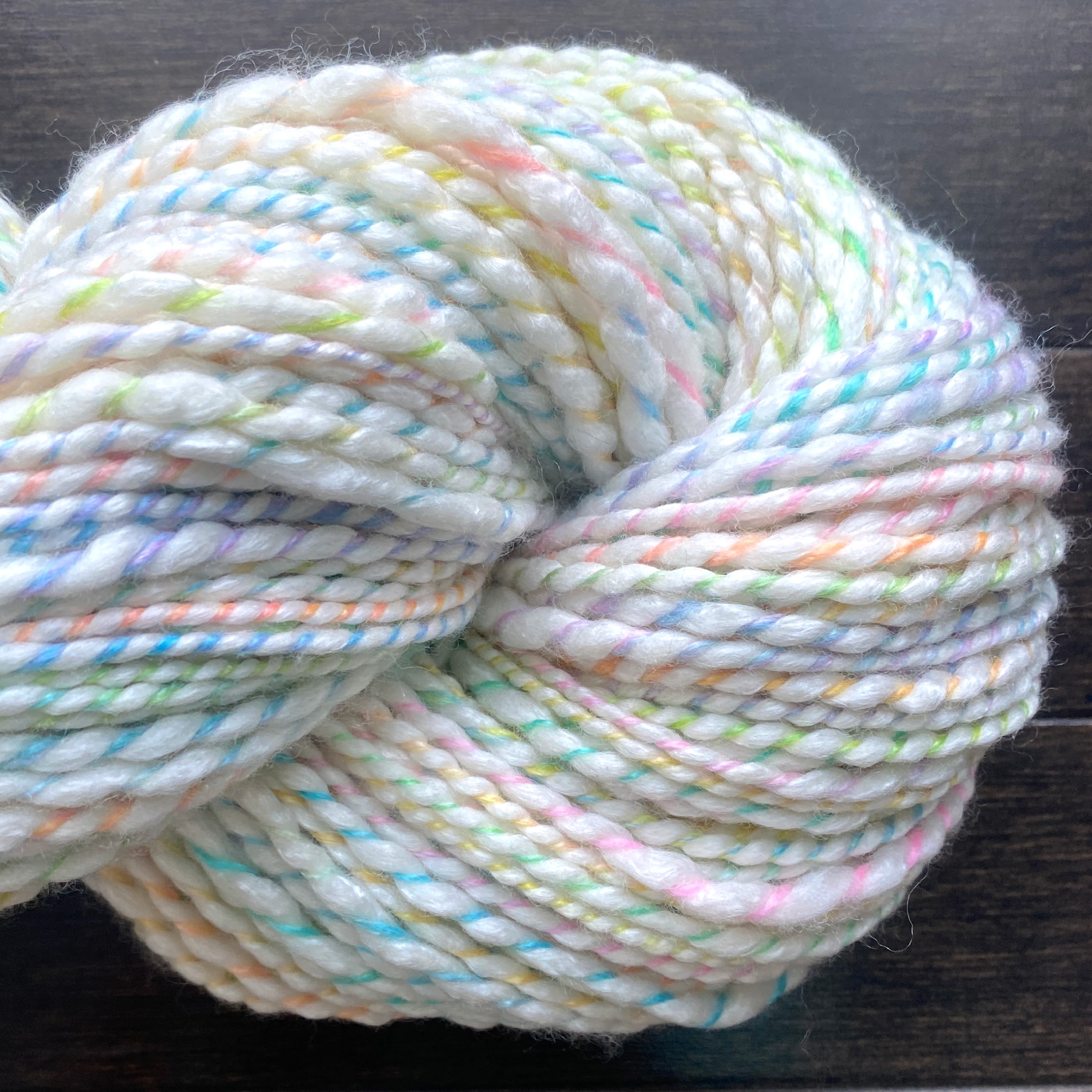 Handspun Art Yarn - Rainbows in the Clouds